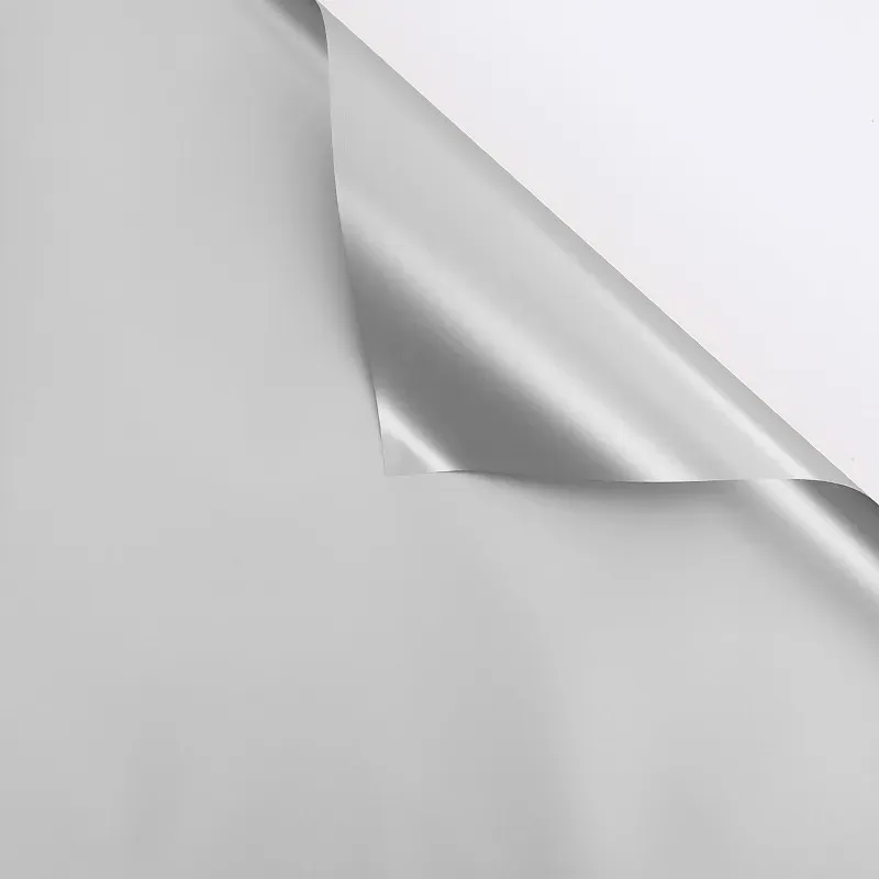 Celofan „Metal” o culoare, argintiu #124 (Căsătoria după culoare, lipite împreună)
