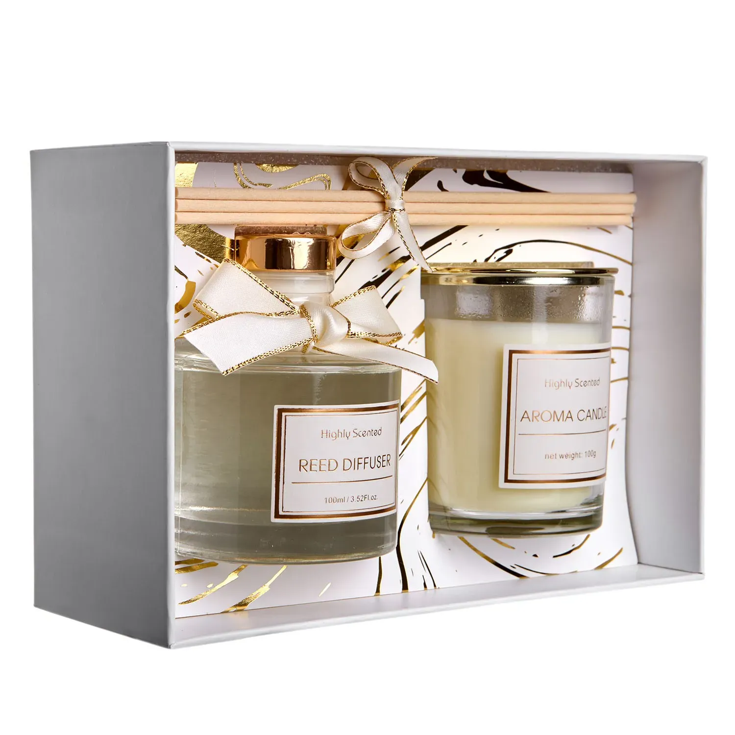 Set difuzor de aromă și lumânare de aromă "Gifty" White musk photo 2