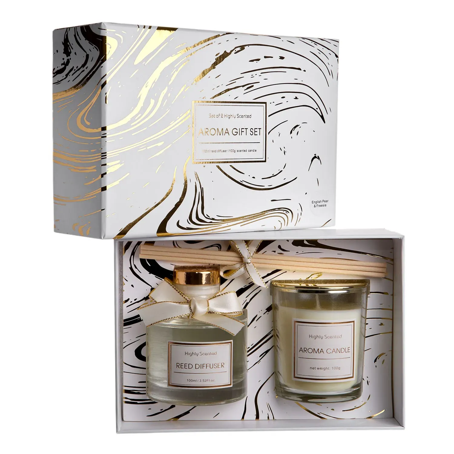 Set difuzor de aromă și lumânare de aromă "Gifty" White musk photo 6