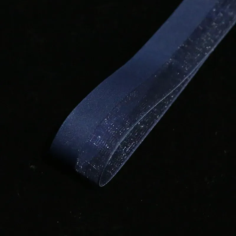 Organza szalag fél, sötétkék, 2,6 cm / 18,28m #101