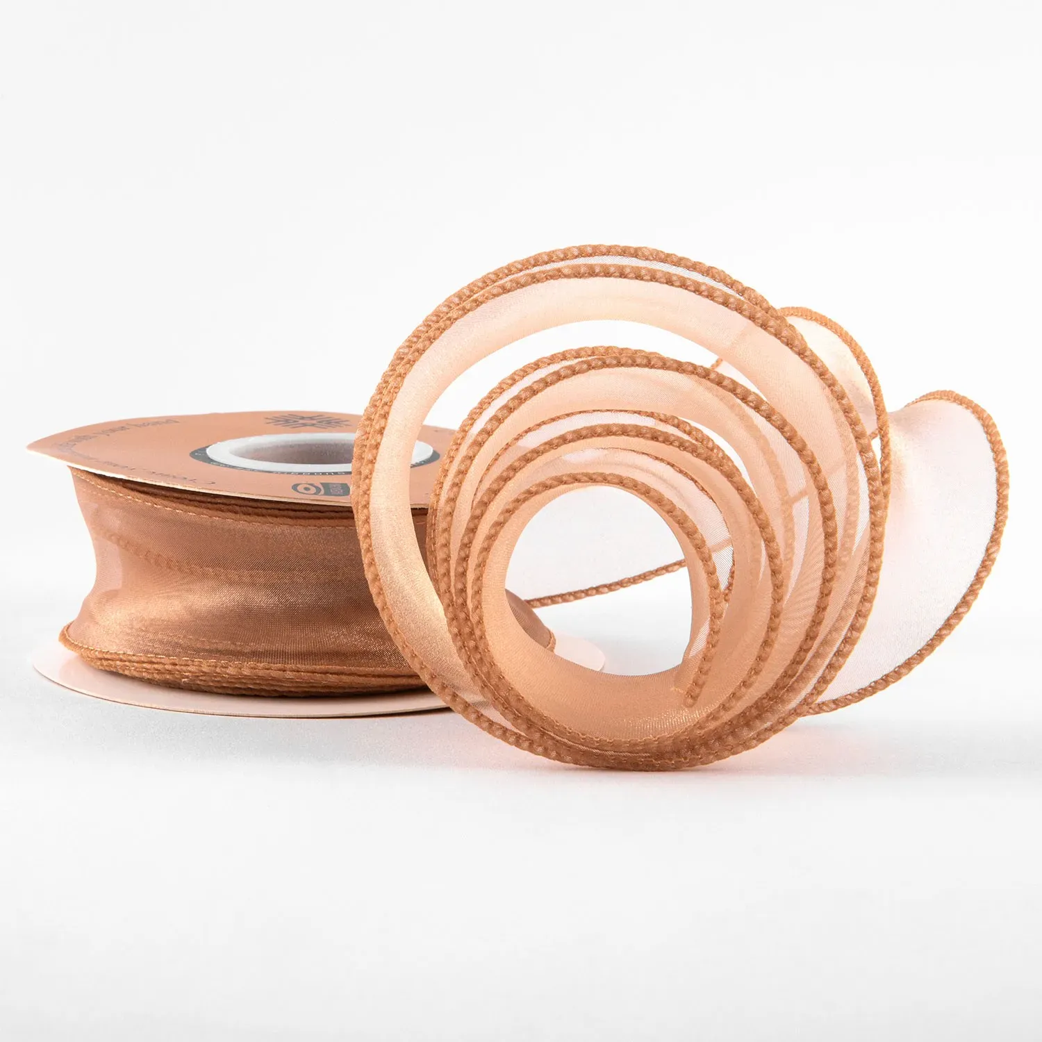 Panglică din organza "Uni", bronz,  4cm / 9,11m #74