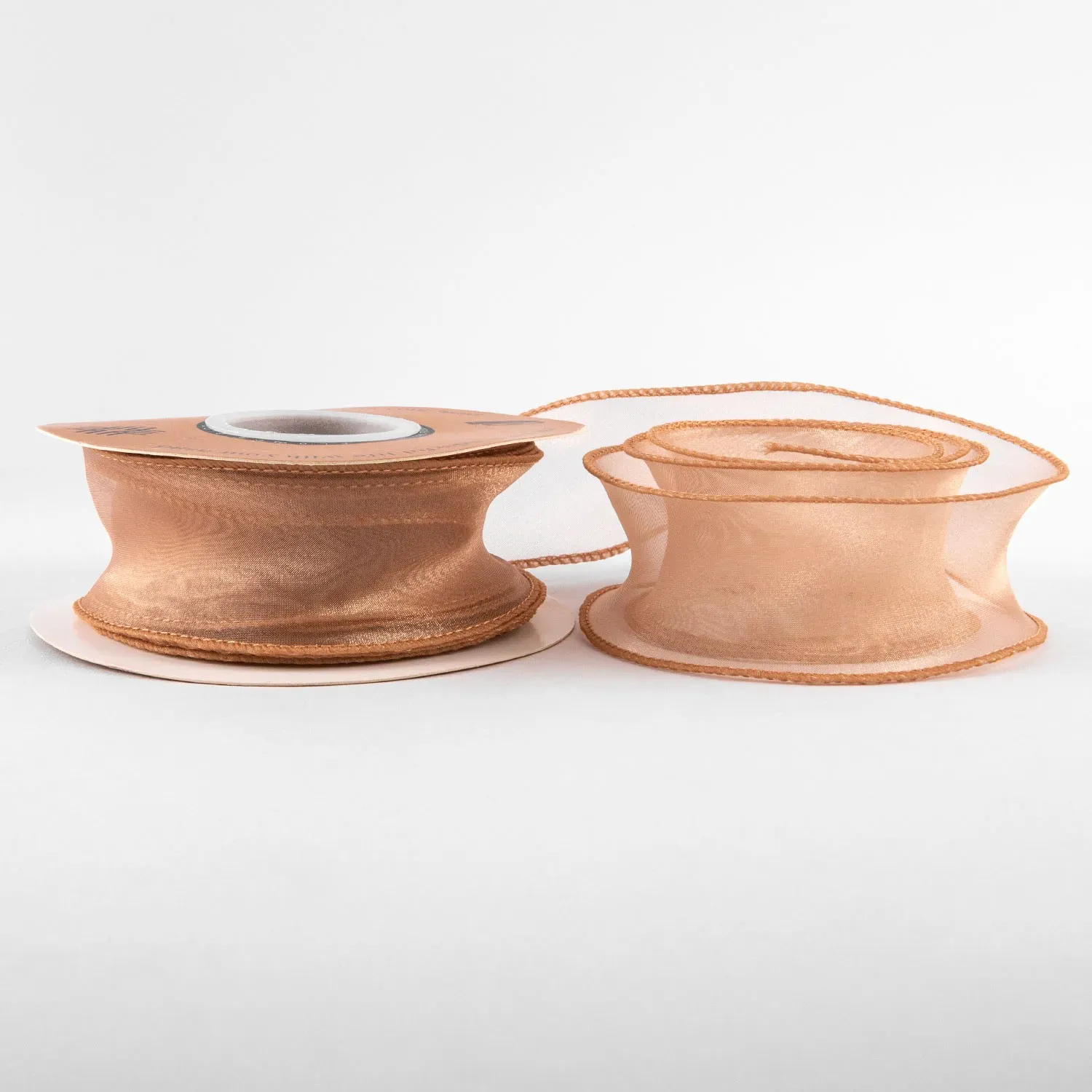 Panglică din organza "Uni", bronz,  4cm / 9,11m #74 photo 2