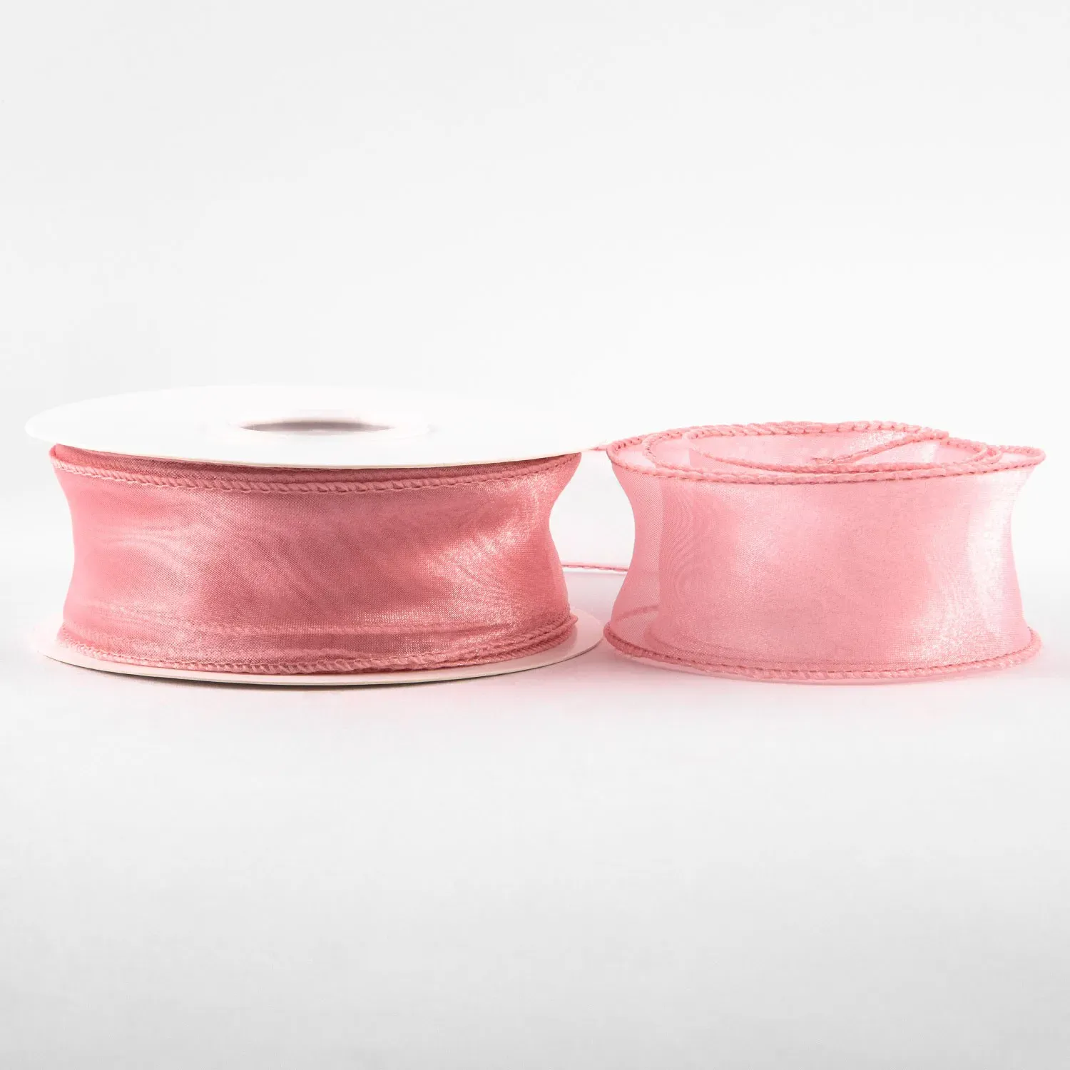Panglică din organza "Uni", roz,  4cm / 9,11m #96 photo 2