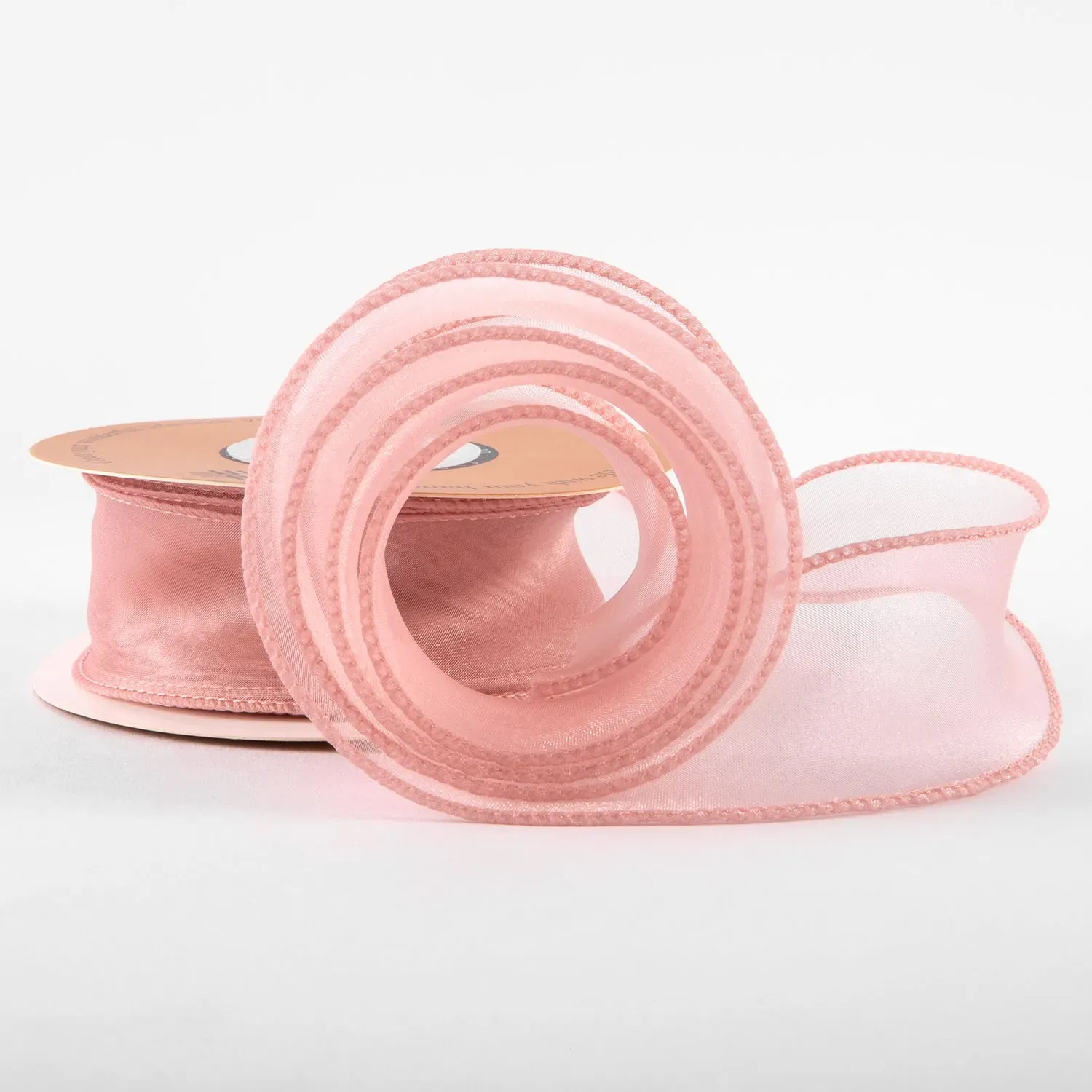 Panglică din organza "Uni", roz,  4cm / 9,11m #97