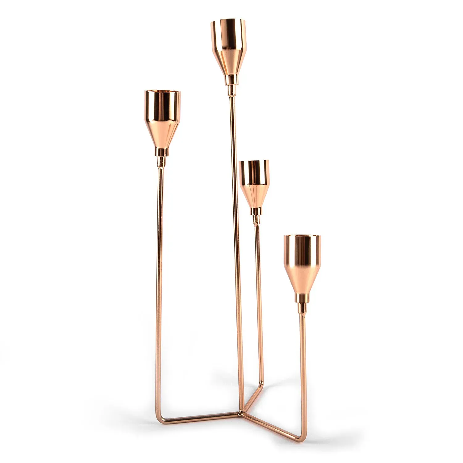 Golden metal candlestick for 4 candles