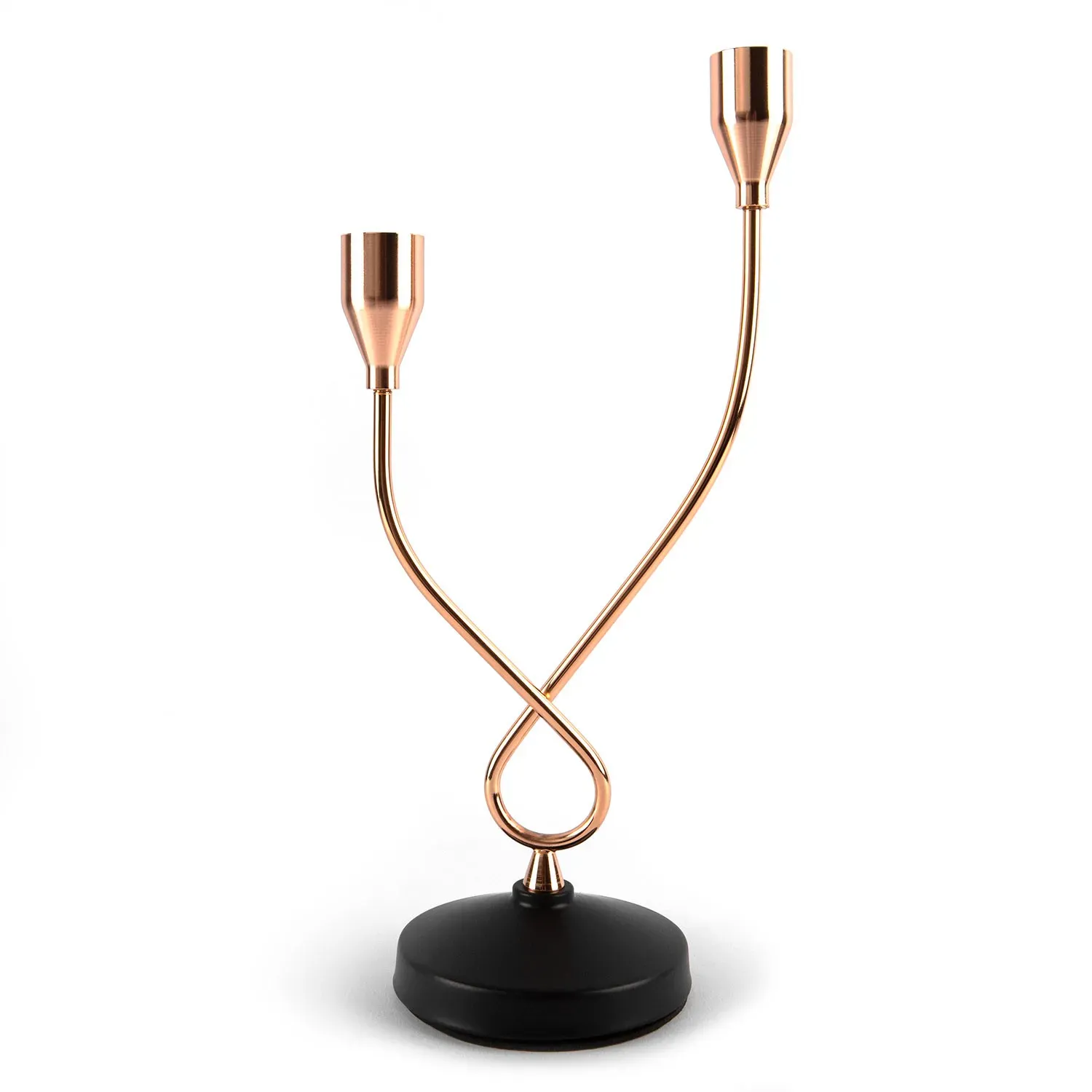 Sfeșnic din metal de culoare aurie "Couple"