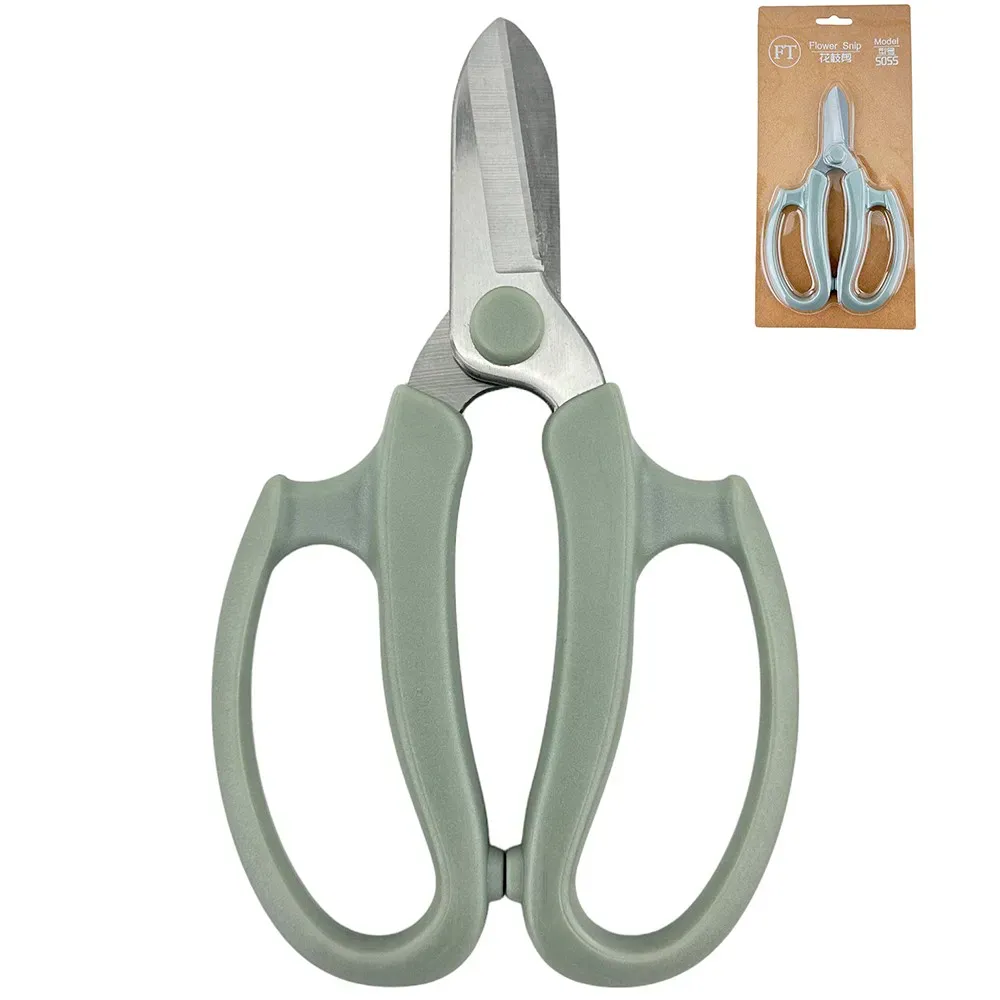 Foarfece florale gri, fier + plastic, 17/10,5