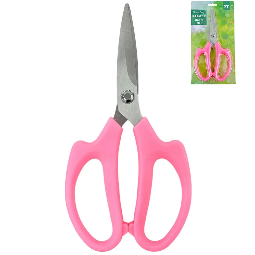 Foarfece florale roz, fier + plastic, 21,5/10,5