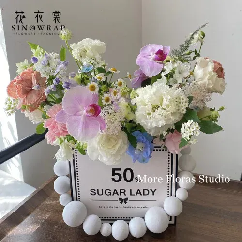 Pungi pentru flori "Sugar Lady" alba photo 10