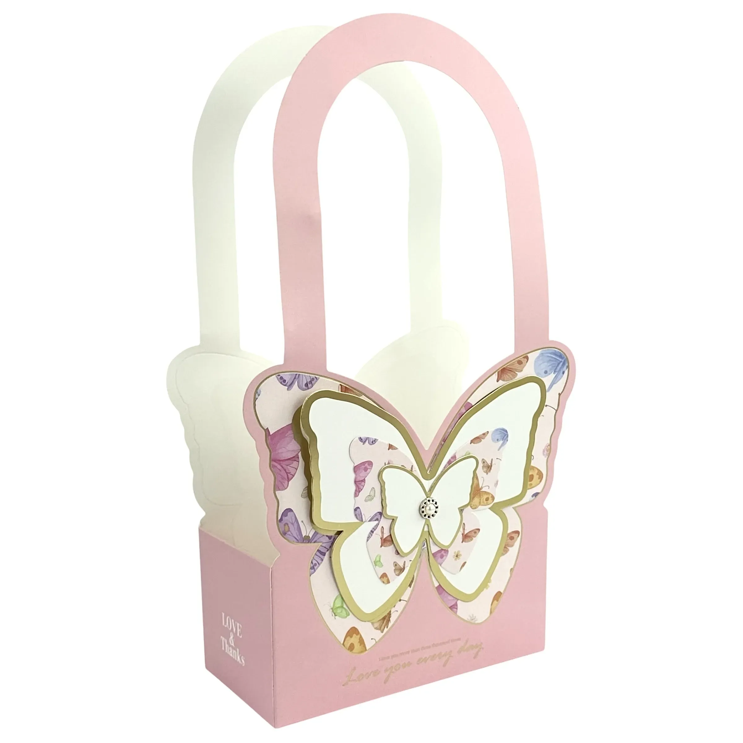 Set 2 pachete pentru flori roz "Butterfly" 18x9x36.5