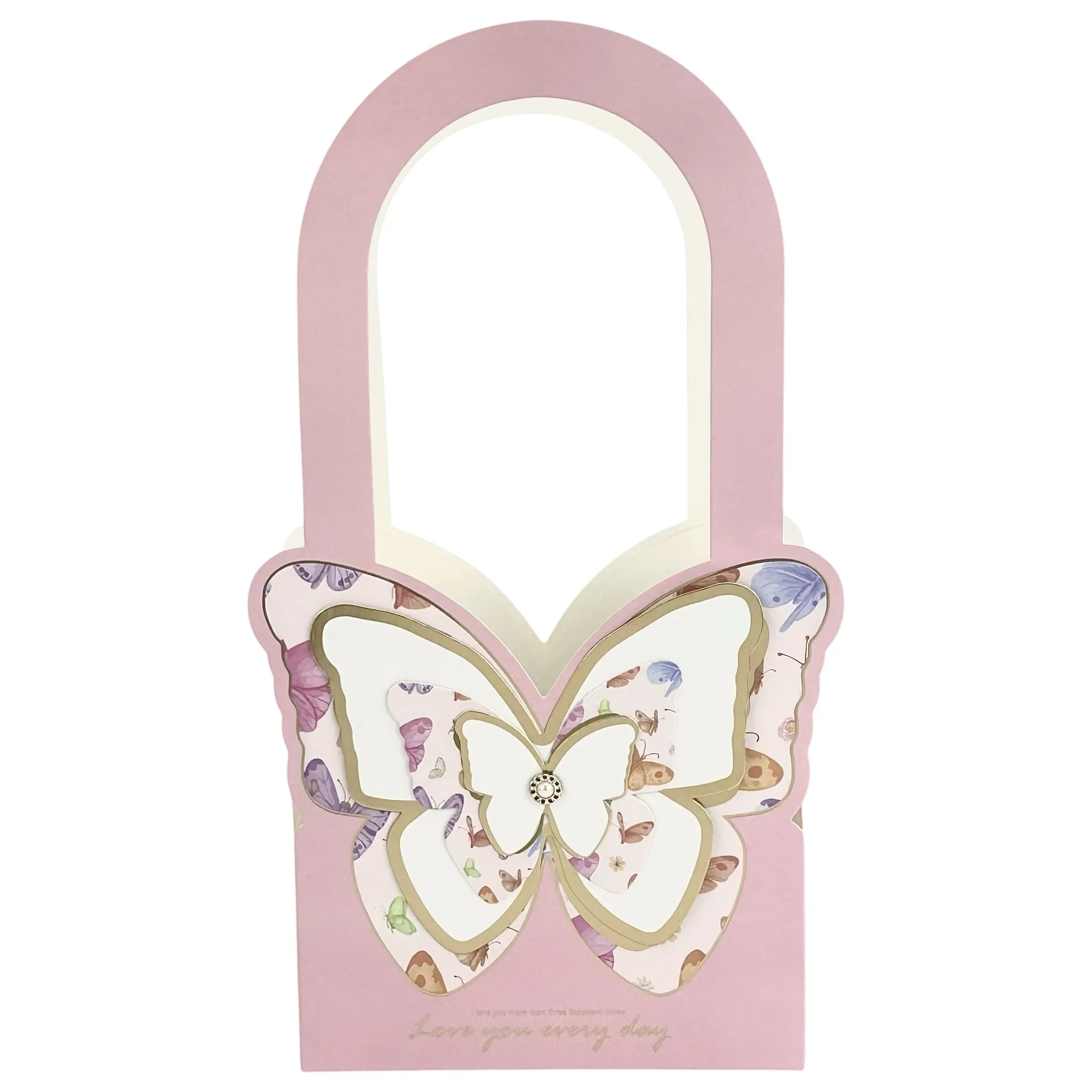 Set 2 pachete pentru flori roz "Butterfly" 18x9x36.5 photo 2