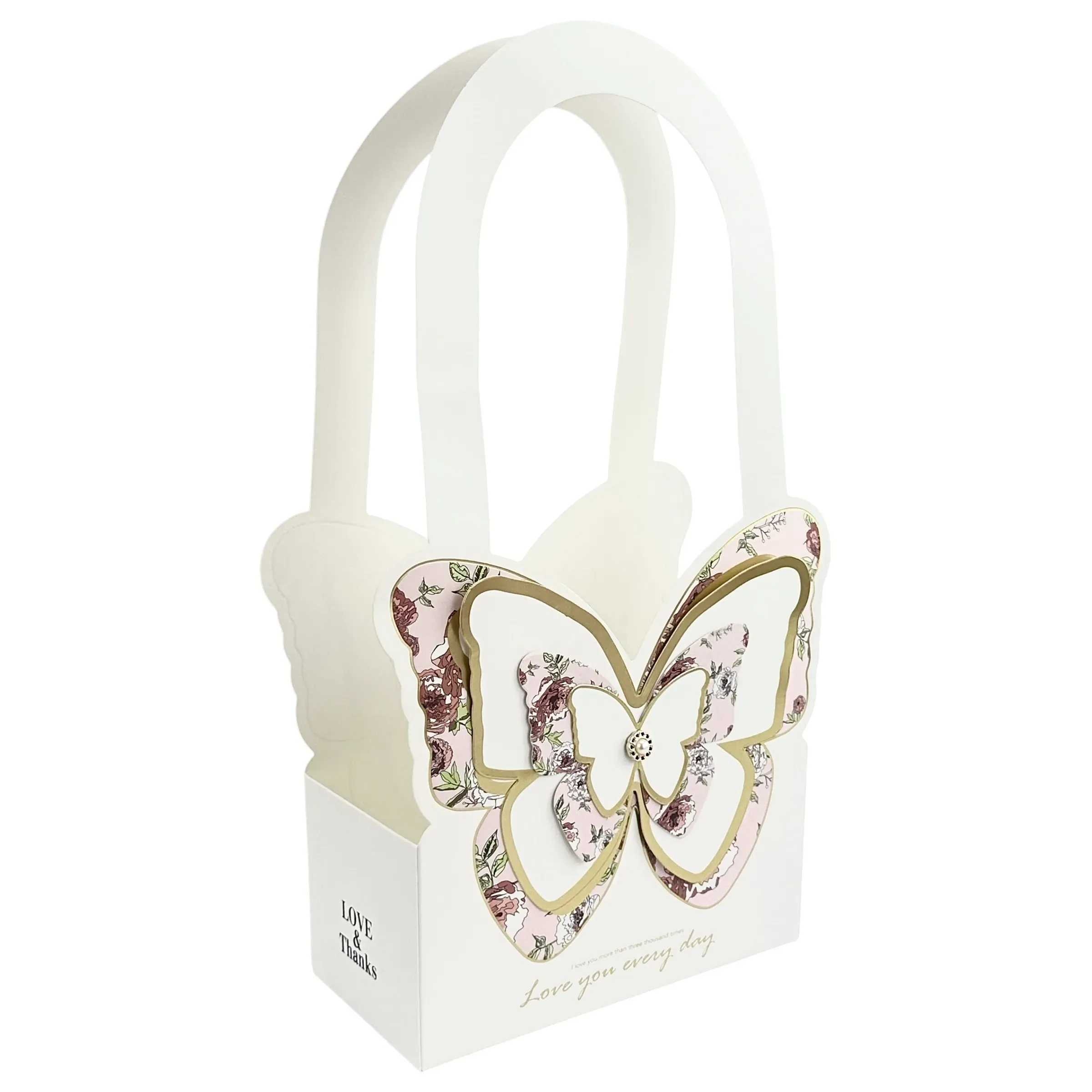 Set 2 pachete pentru flori alba "Butterfly" 18x9x36.5