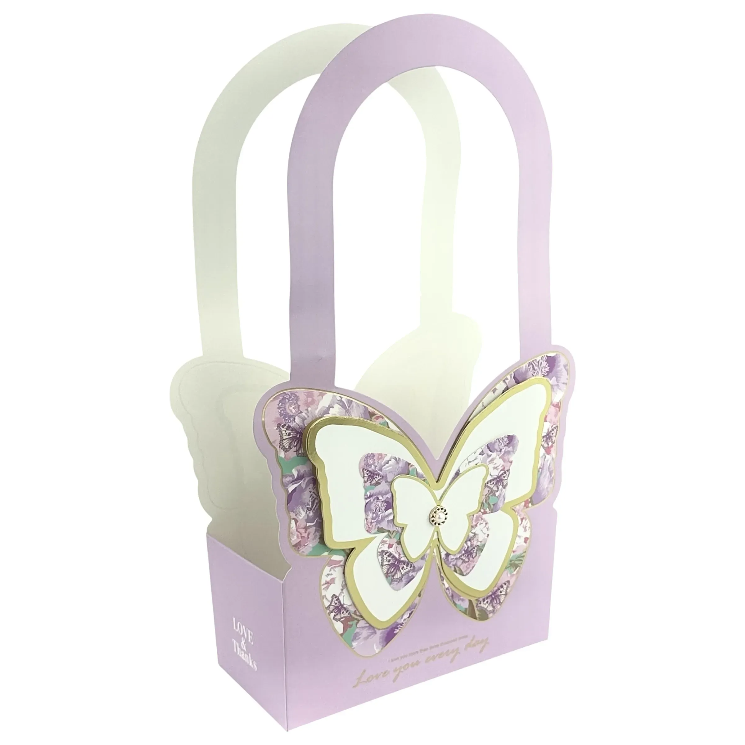 Set 2 pachete pentru flori violet "Butterfly" 18x9x36.5