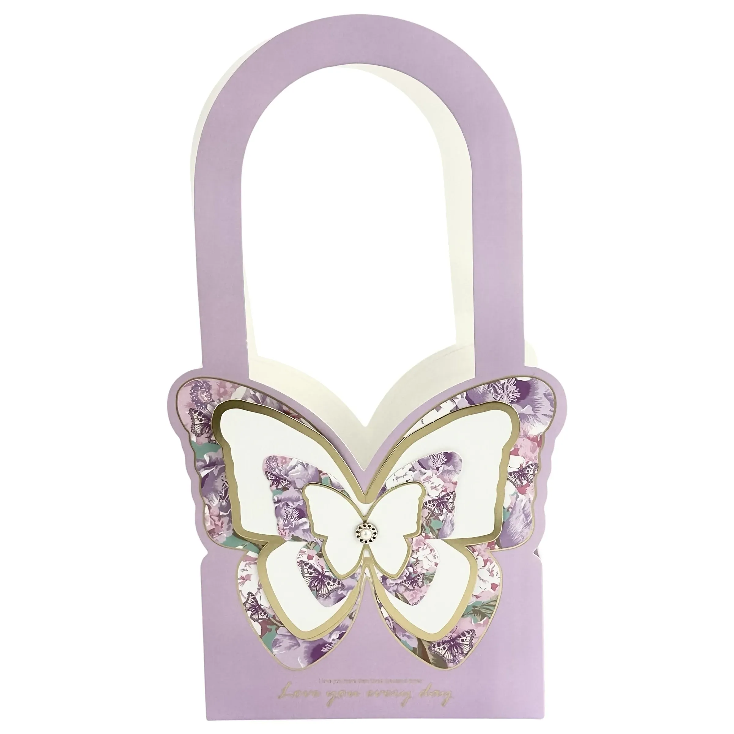 Set 2 pachete pentru flori violet "Butterfly" 18x9x36.5 photo 3