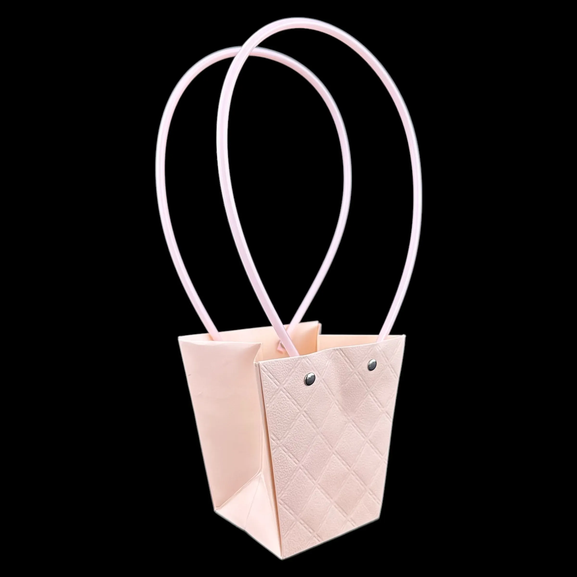 Set 10 genți trapezoidale roz, model diamant