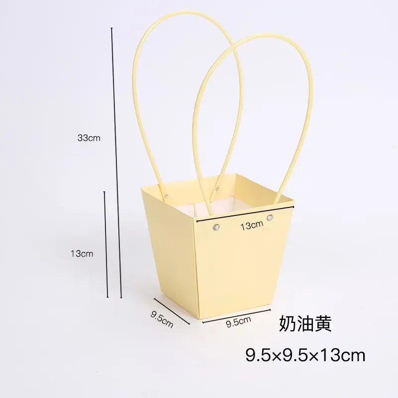 Beige flower bag with silicone handles, 9,5/9,5/13/13