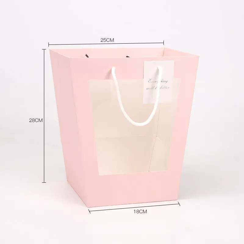 Set 5 pungi roz, pentru flori 28x17x37 cm