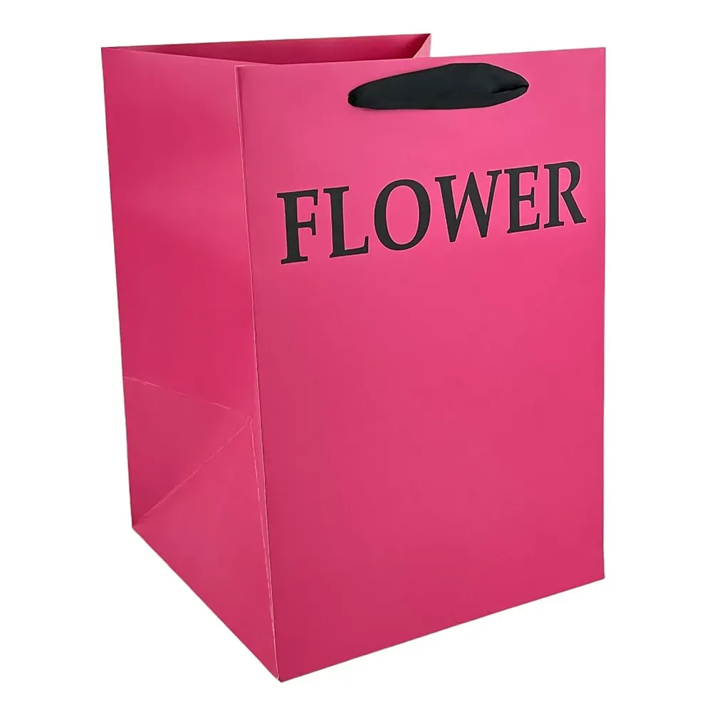 Set 2 pungi roz, cu text „Floare”, pentru flori 25x25x35 cm