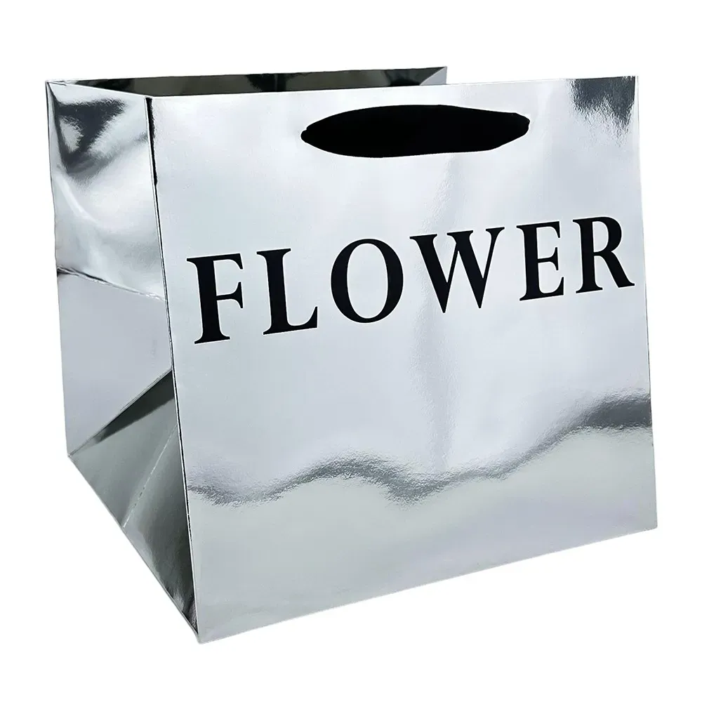 Set 2 pungi de argint, cu text „Floare”, pentru flori 27x27x27 cm