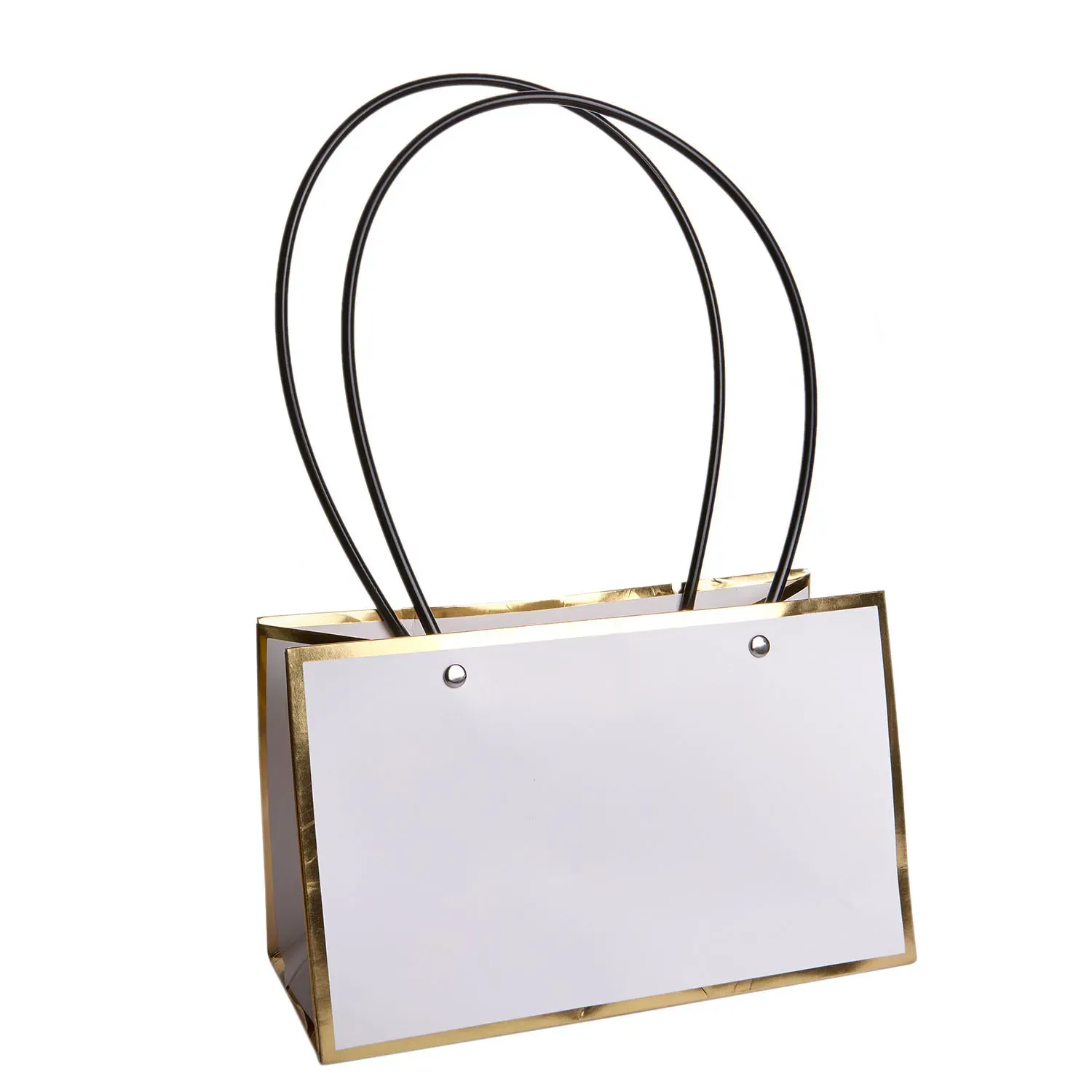 Set of 4 white trapezoid bags, wide model