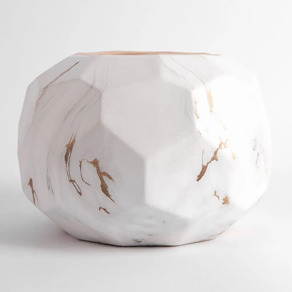 Vaza ceramica "Marmor circle" alb 14x9