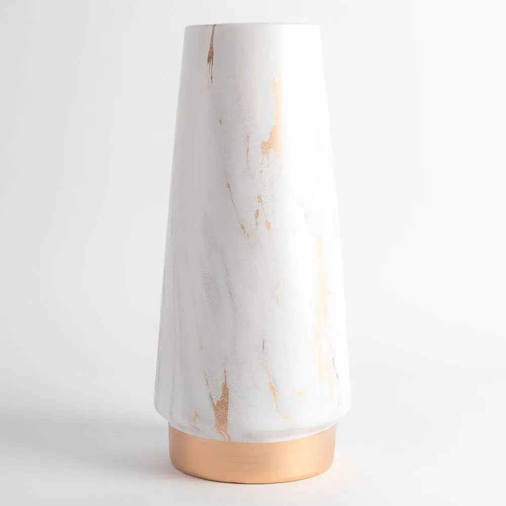 Vaza ceramica "Gold and Ceramic" alb 29x8