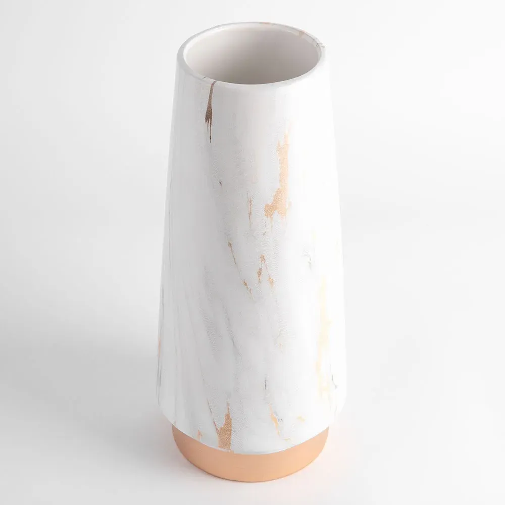 Vaza ceramica "Gold and Ceramic" alb 29x8 photo 2