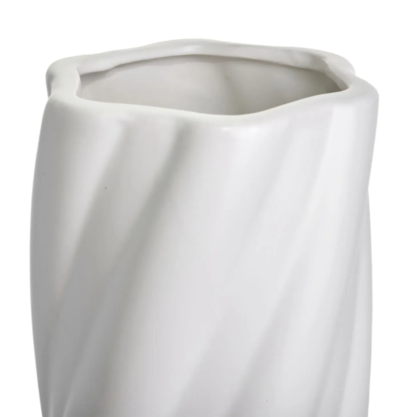 Vaza ceramica "Whirl" alb 27x12 photo 2