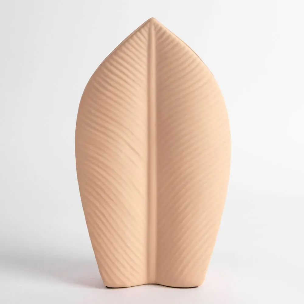 Vaza ceramica "Leaf" piersica 20x3
