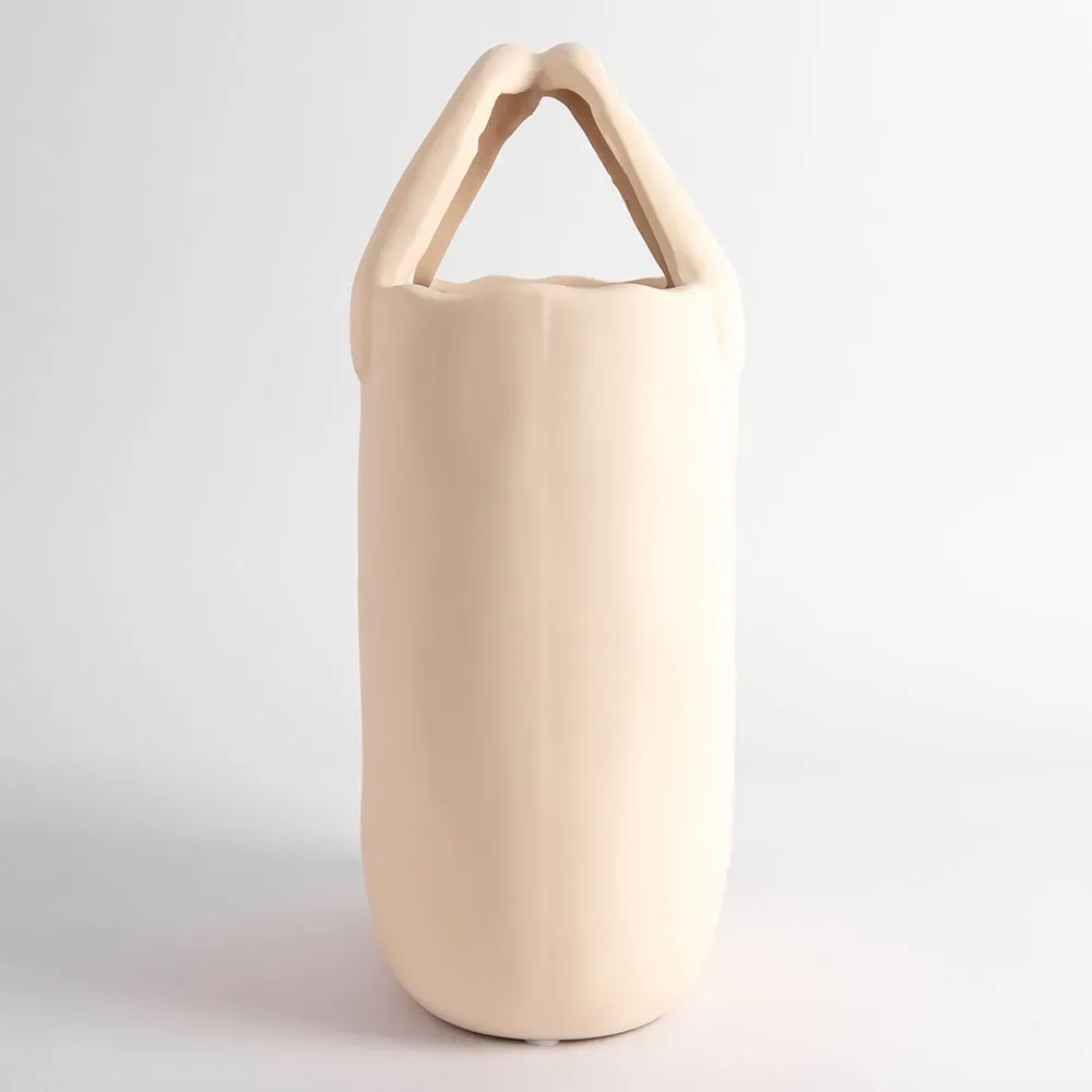 Vaza ceramica "Handbag" persica 28x17 photo 2