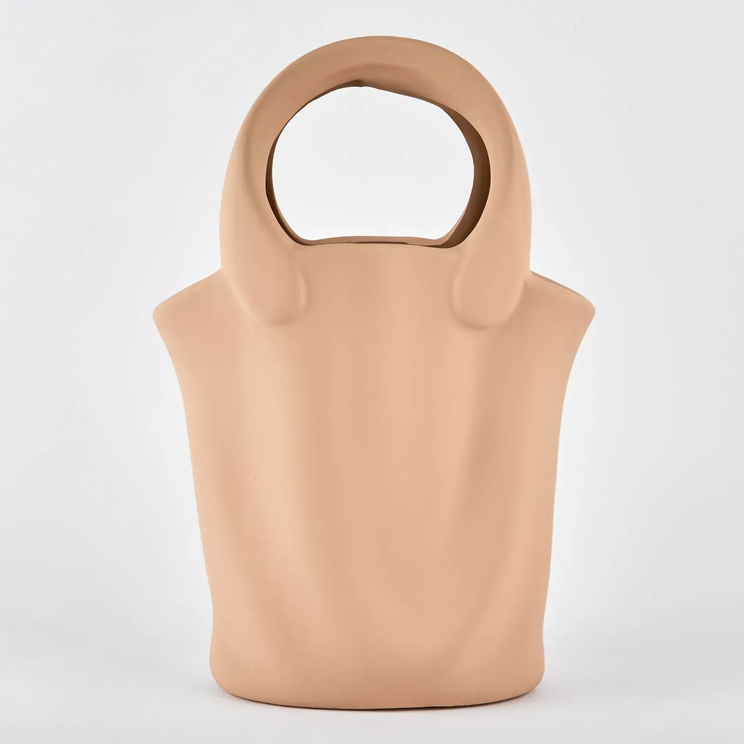 Vaza ceramic "Handbag M" piersica 28x12