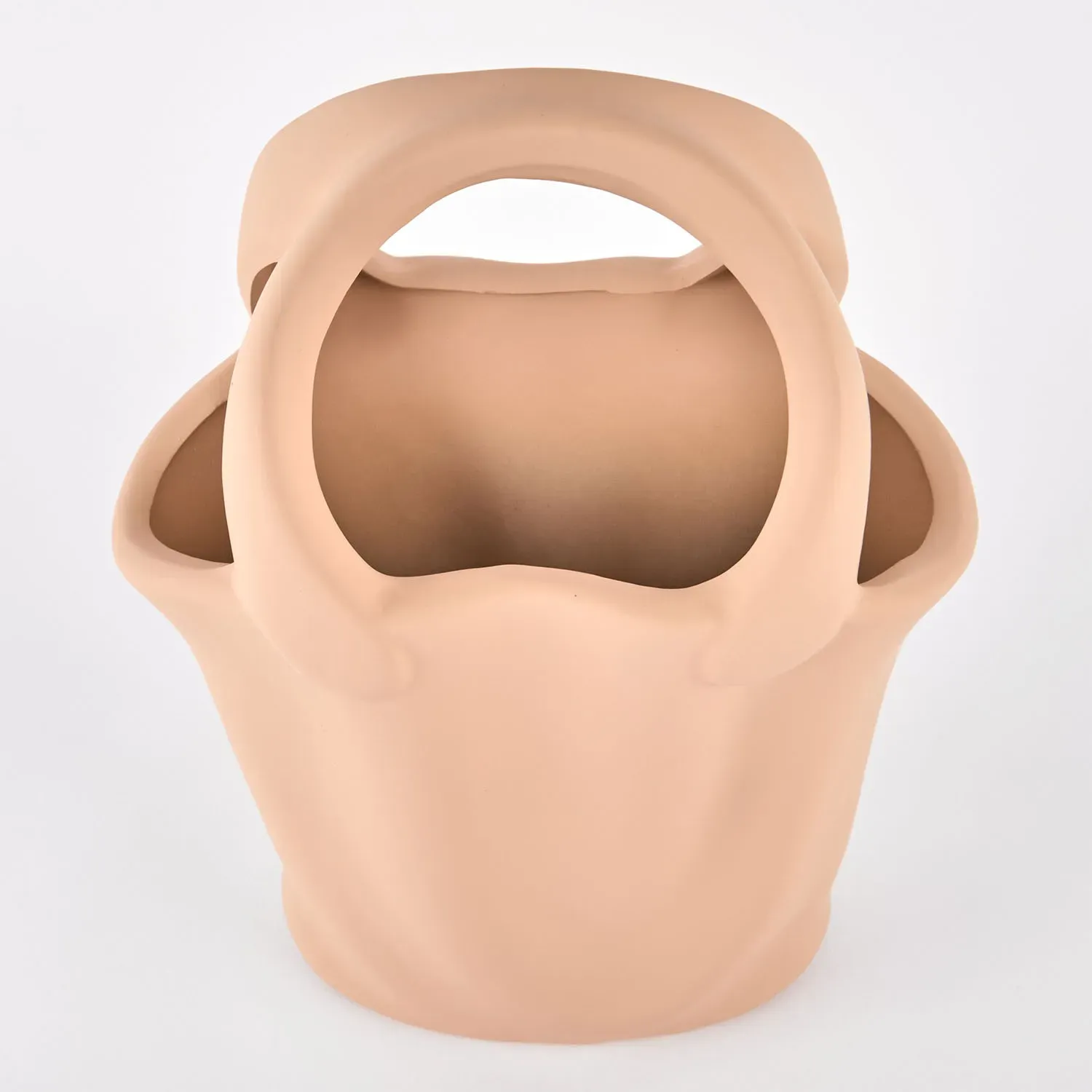 Vaza ceramic "Handbag M" piersica 28x12 photo 2