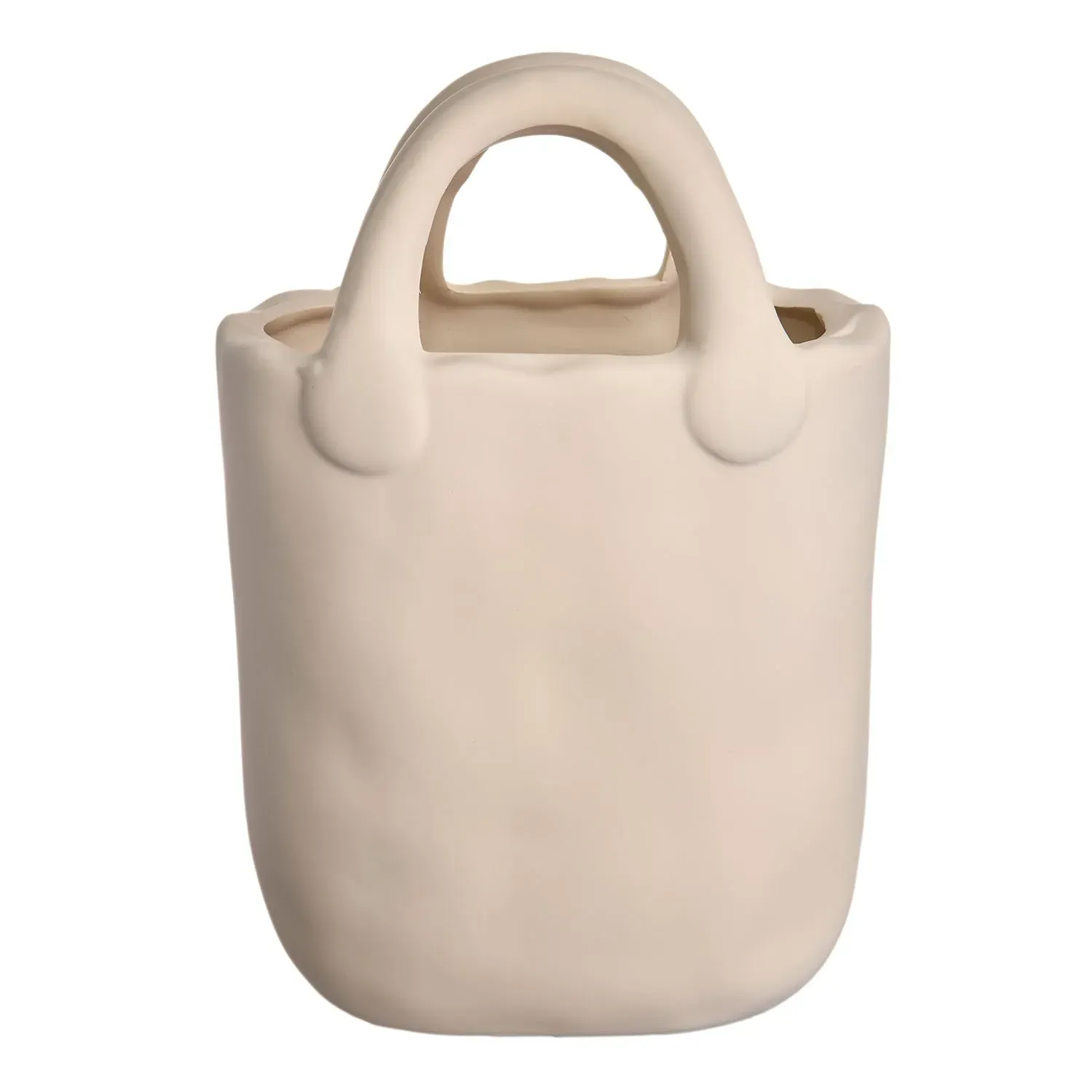 Vaza ceramica "Handbag S" crema 22x14 photo 2