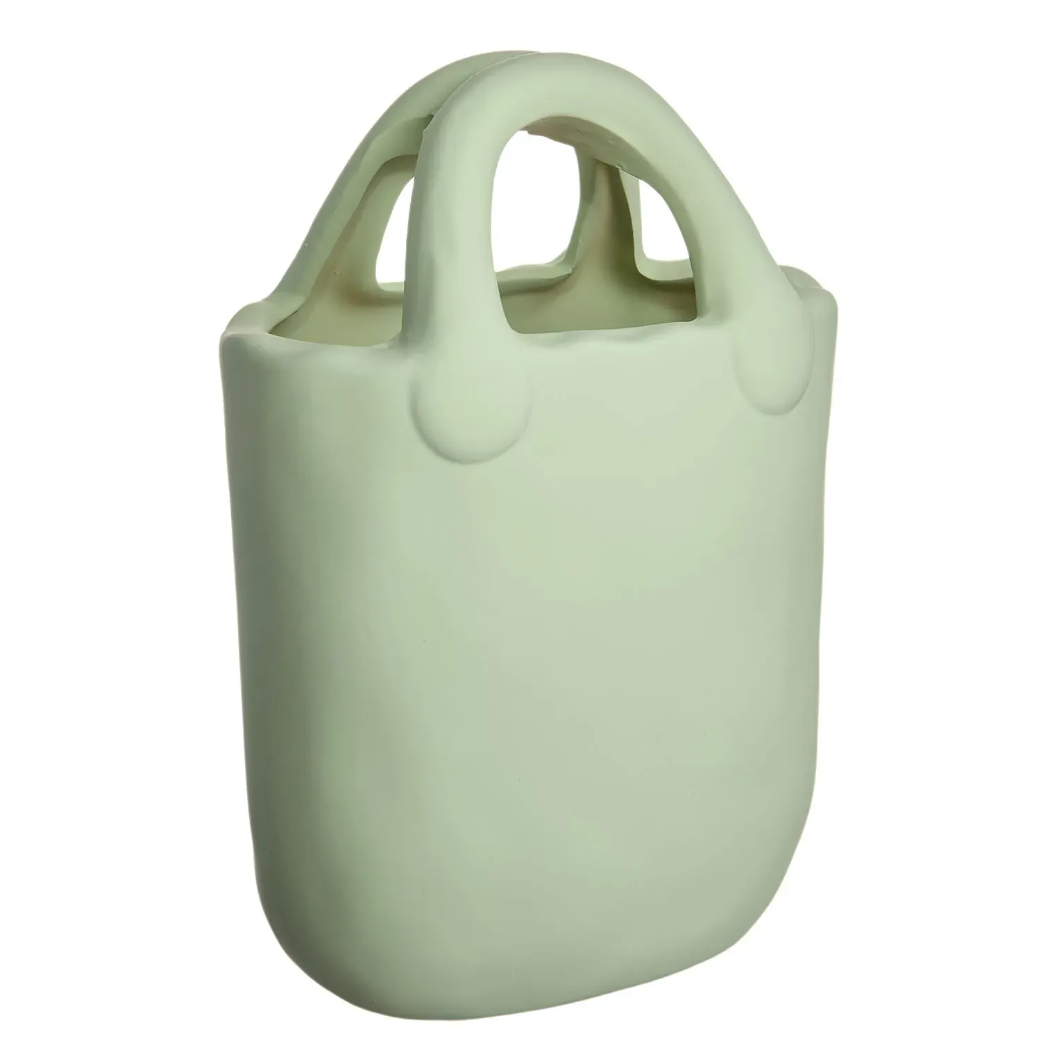 Vaza ceramica "Handbag S" verde 22x14 photo 3