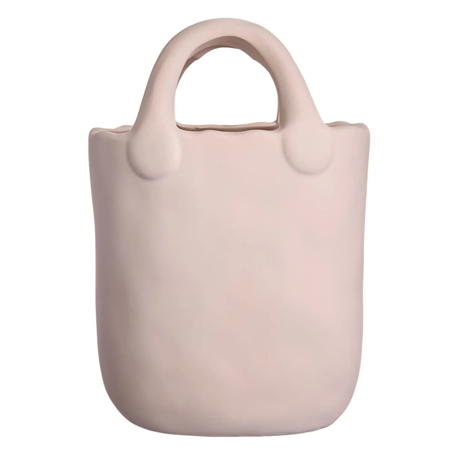 Vaza ceramica "Handbag S" roz deschis 22x14