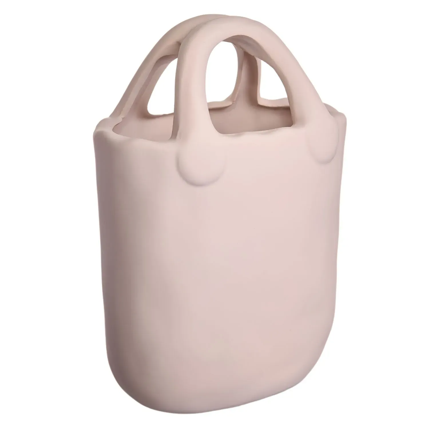 Vaza ceramica "Handbag S" roz deschis 22x14 photo 2