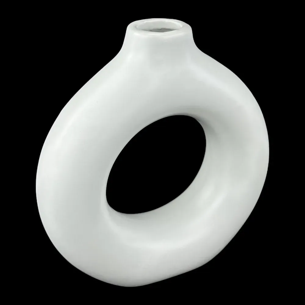 Vaza din ceramica "Uitare" alb photo 2