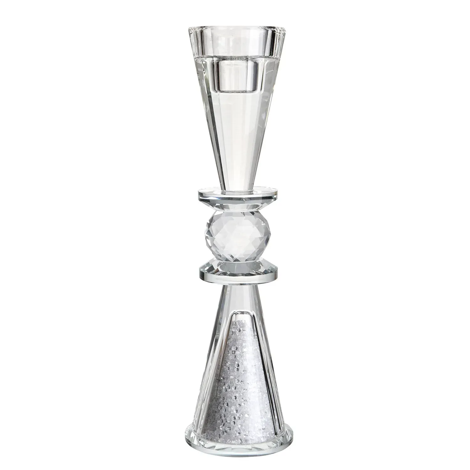 Glass candle holder for 1 candle, 26 cm