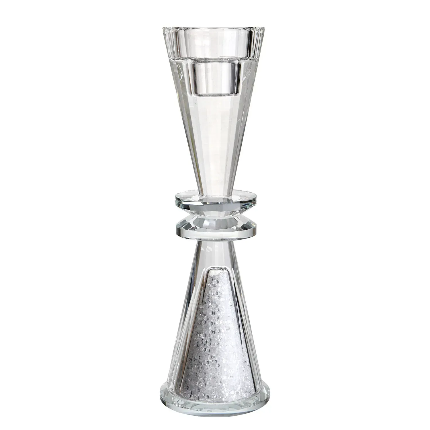 Suport de lumanare din sticla pentru 1 lumanare, 22 cm