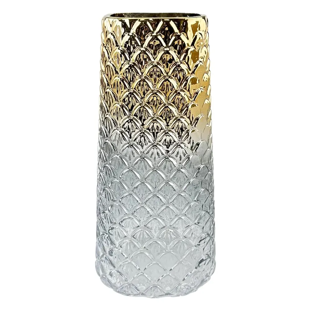 Vas de sticla "Gold Squama L" argintiu