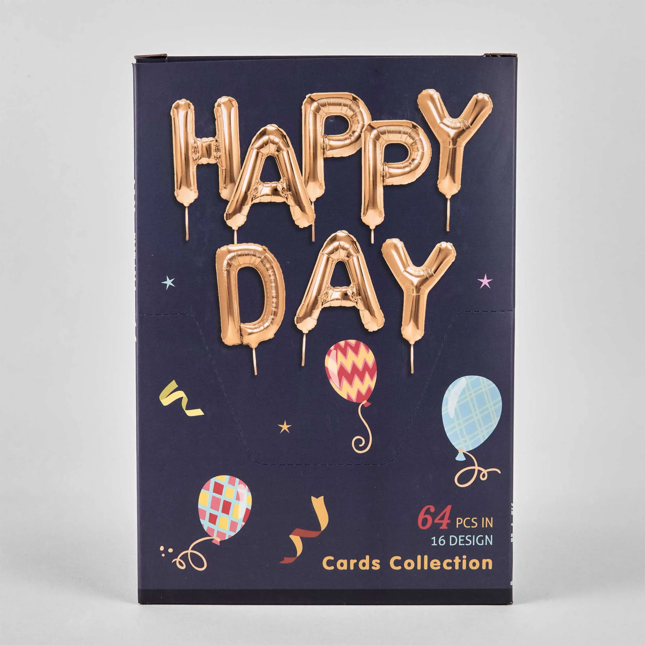 Gift cards with envelope, 64 pcs, 16 designs, 20x13cm