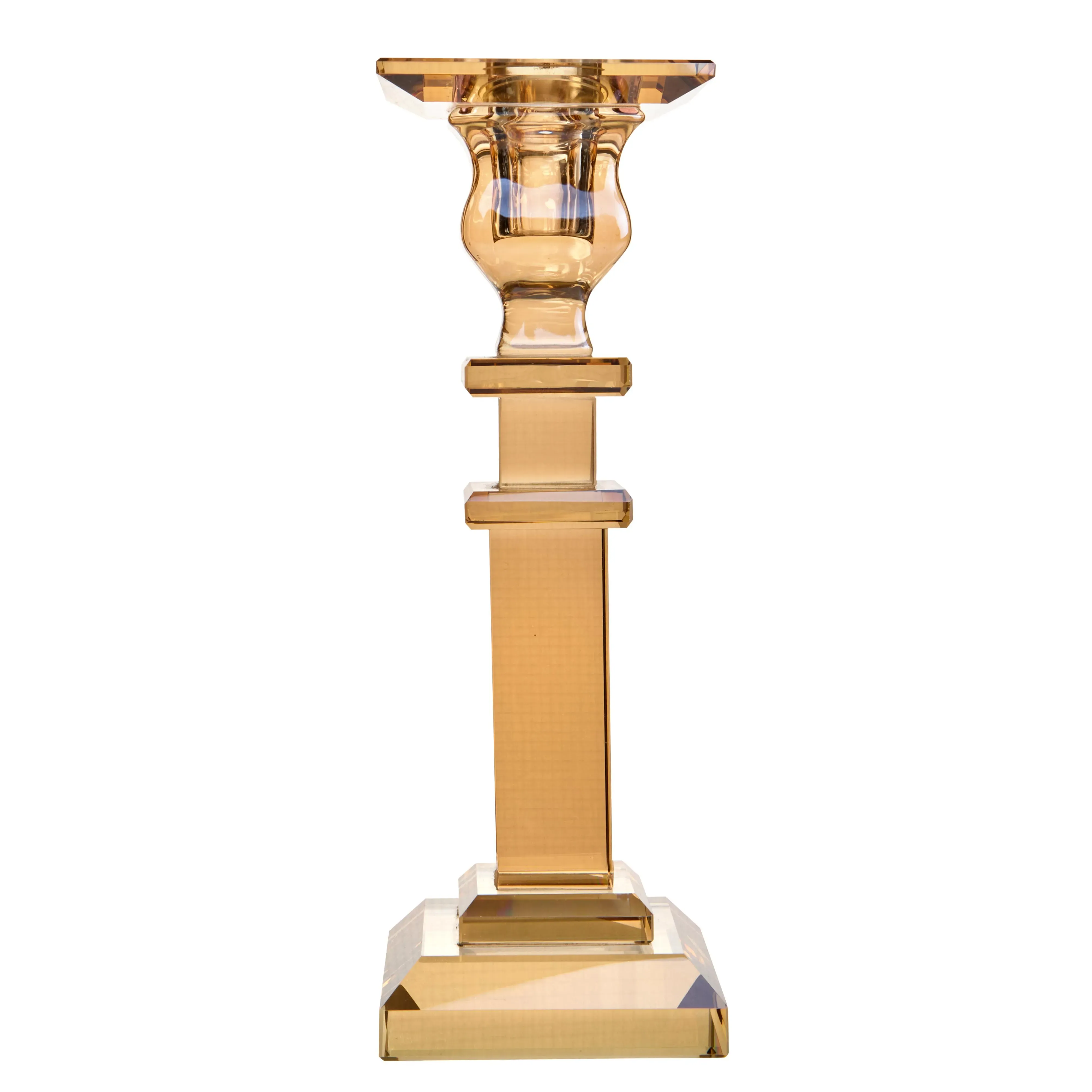 Sfeșnic pentru 1 lumânare, culoare chihlimbar, 17 cm