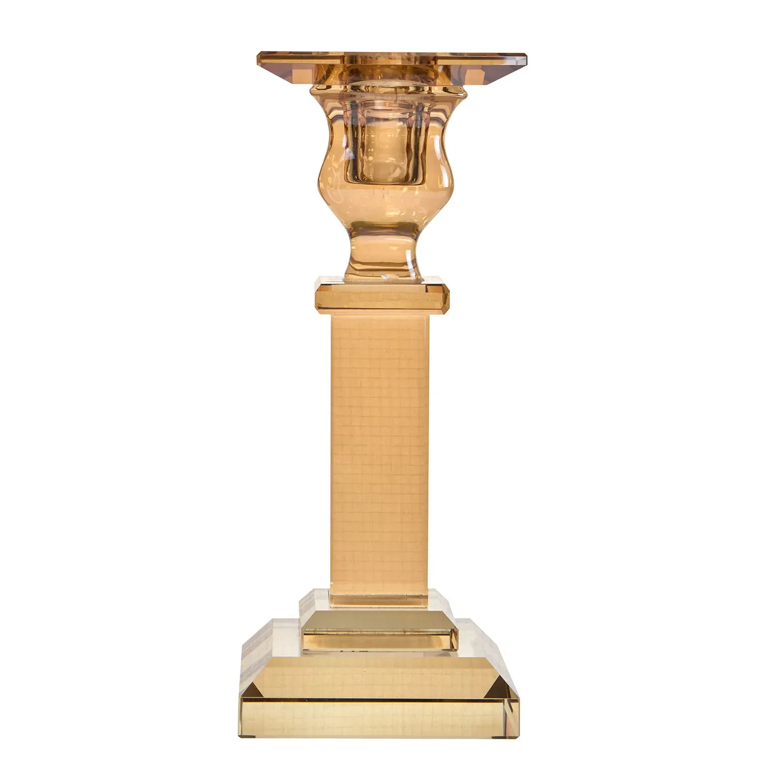Candle holder for 1 candle, amber color S
