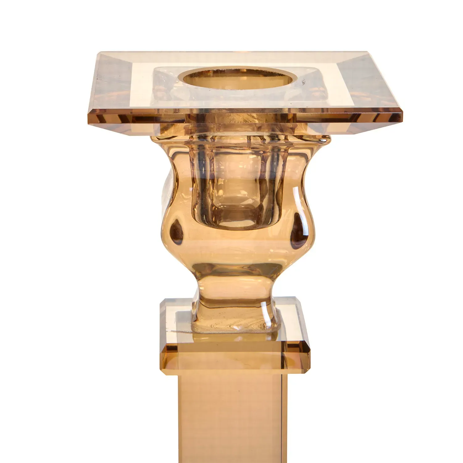 Candle holder for 1 candle, amber color S photo 2