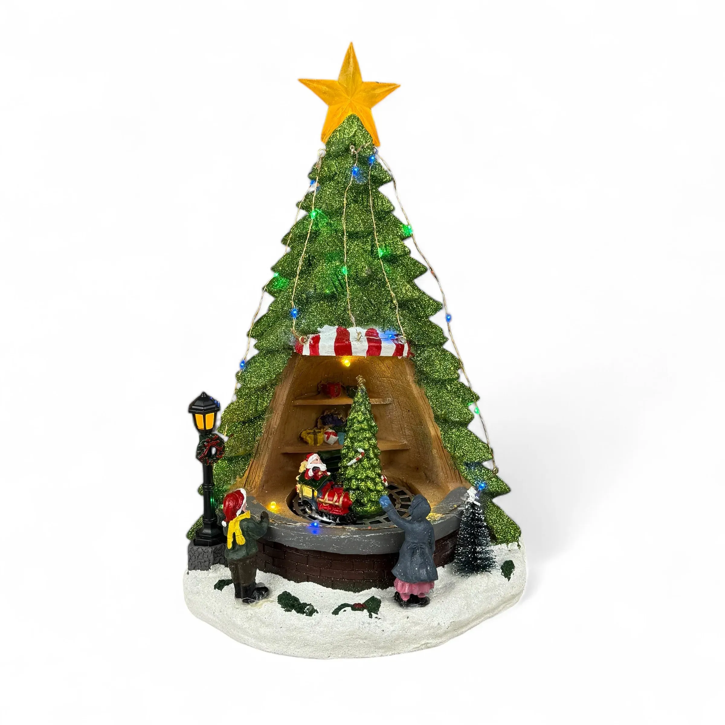 "Christmas Town #7" interaktív figura 3xAA, USB, 8 dallam