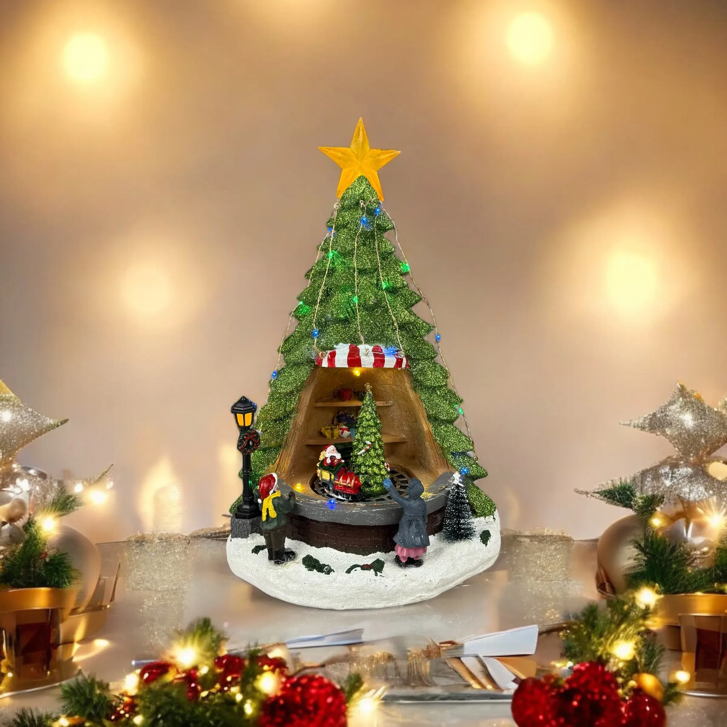"Christmas Town #7" interaktív figura 3xAA, USB, 8 dallam photo 2