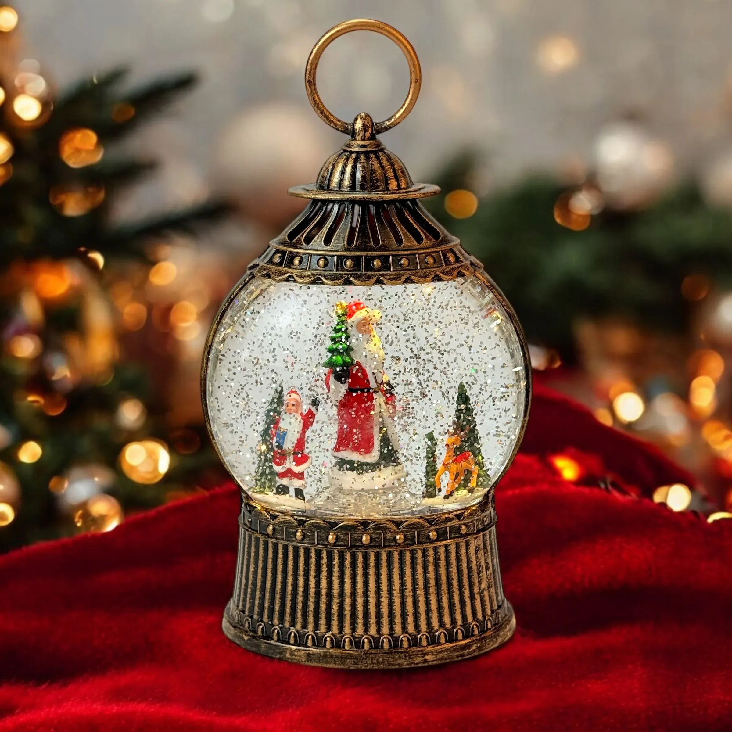 Figurină interactivă „Lampa de Crăciun #3” căderea zăpezii photo 2