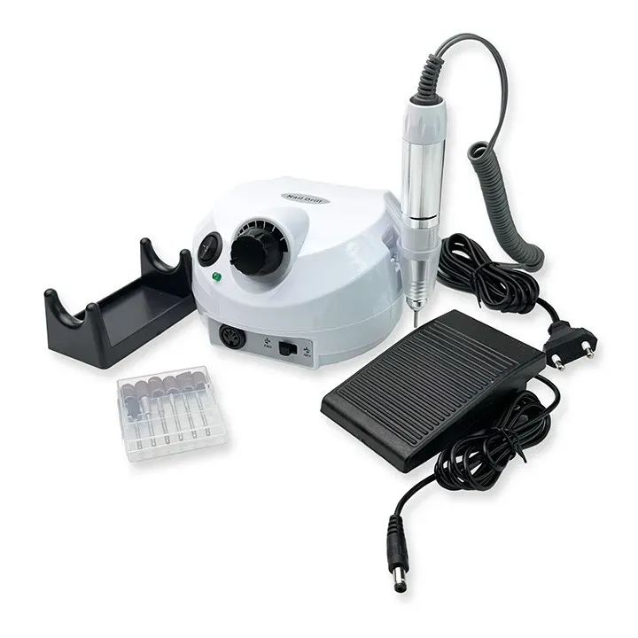 65W manicure trimmer, black white + 6 diamond replacement heads