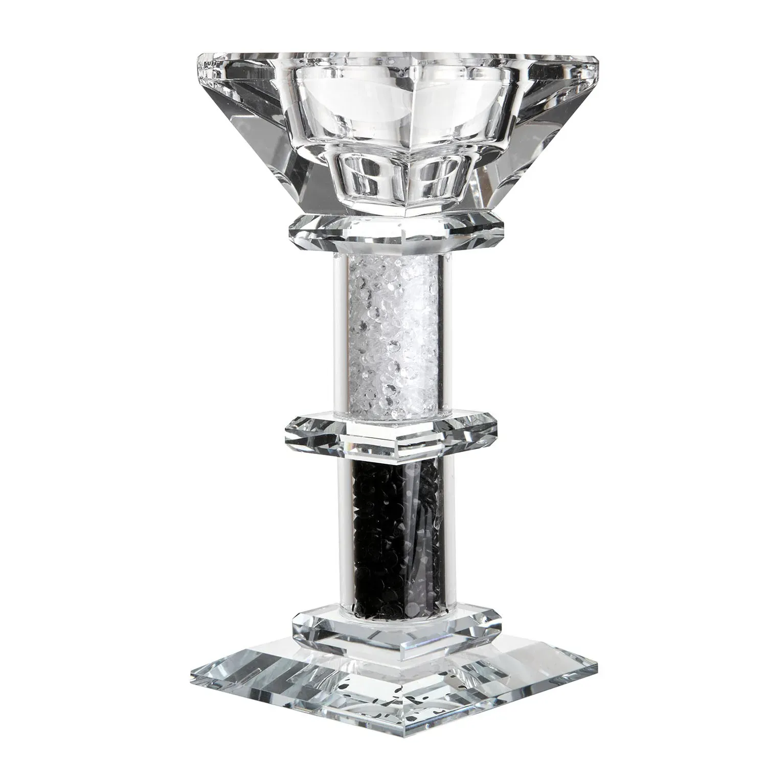 Candlestick with glass splinters, 19x7, 'Black and White' S