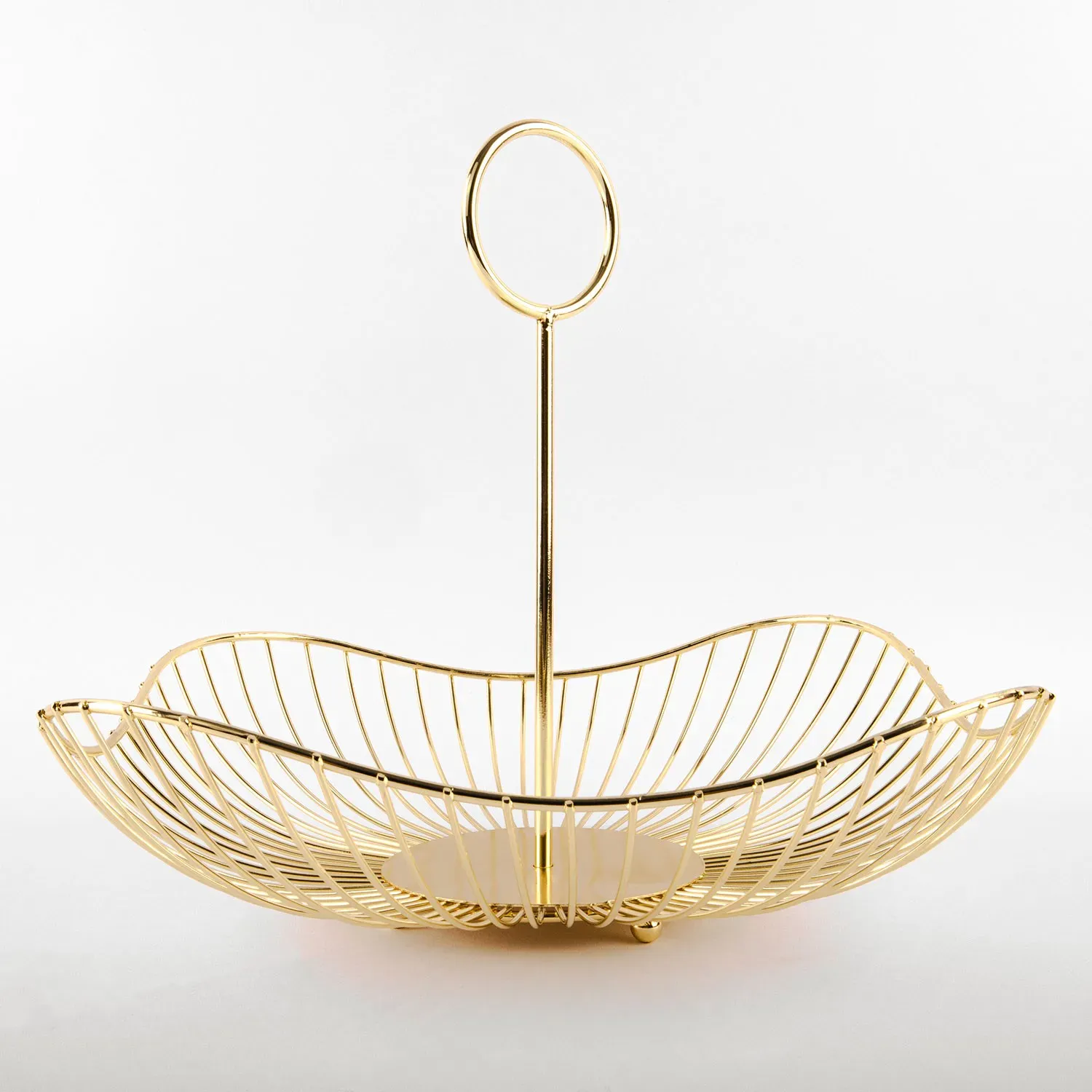 Golden Fructiera with handle 28x28